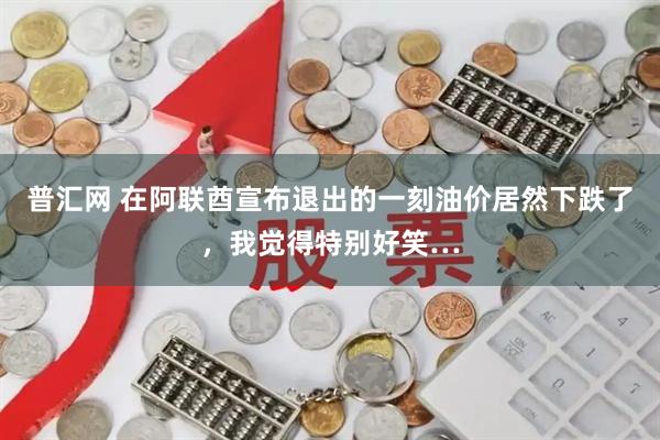 普汇网 在阿联酋宣布退出的一刻油价居然下跌了,我觉得特别好笑…